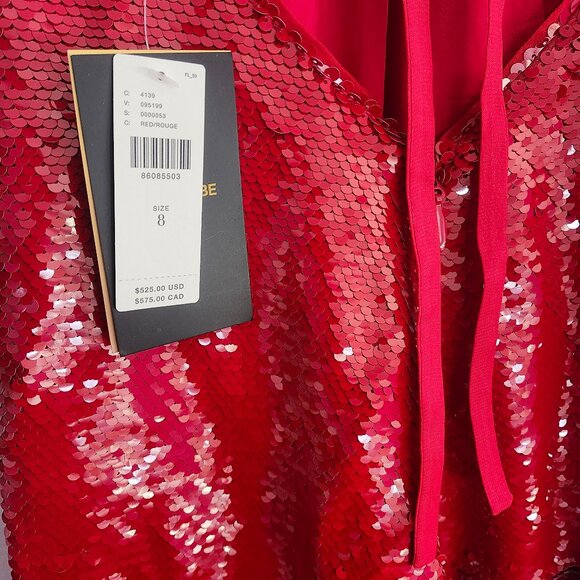 NWT Le Superbe from Anthropologie Kaia Botanica Sequin Midi Dress, Red, Size 8 - Picture 13 of 15